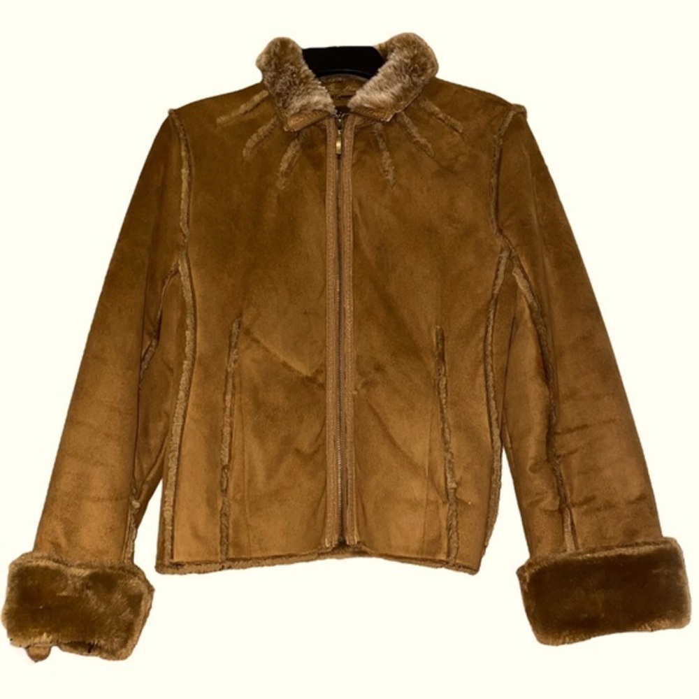 Big Chill Vintage | Medium | Faux Suede Coat Brown Color Brown